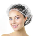 Aquior Shower Cap Disposable,30 PCS Bath Caps Large Thick Clear Waterproof Plastic Elastic Hair Bath Caps for Women Deep Conditioning Hair Care Hotel Travel Essentials Accessories Cleaning Supplies
