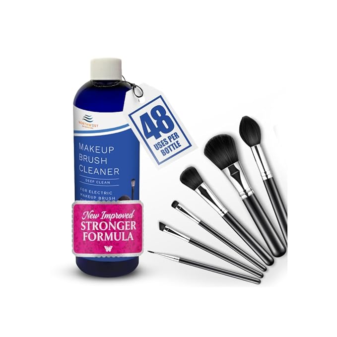 NORTHWEST ENTERPRISES Makeup Brush Cleaner Solution for Electric Makeup Brush Cleaner Machines - Professional Grade (8 ounces)