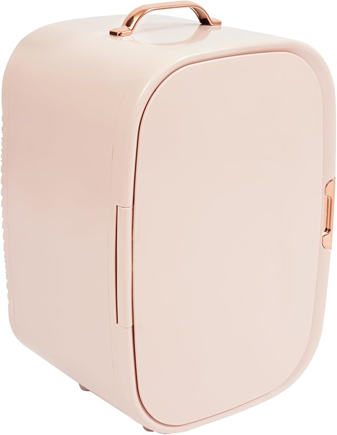 Skincare Fridge, 12L Mini Fridge, Portable Makeup Refrigerator - Large Capacity, Cooling & Heating Dual-Function, Adjustable Space Layout, Low Noise for Bedroom, Office, Car, Dorm (Pink)