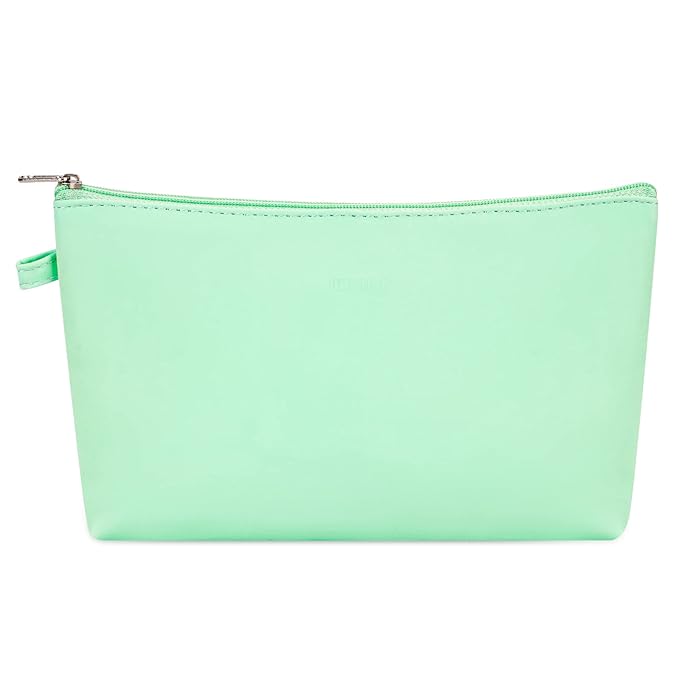 WANDF Cosmetic Bag for Women Makeup bag Organizer Mini Makeup Pouch for Purse Water Resistant Girls Gift(M-Mint Green)
