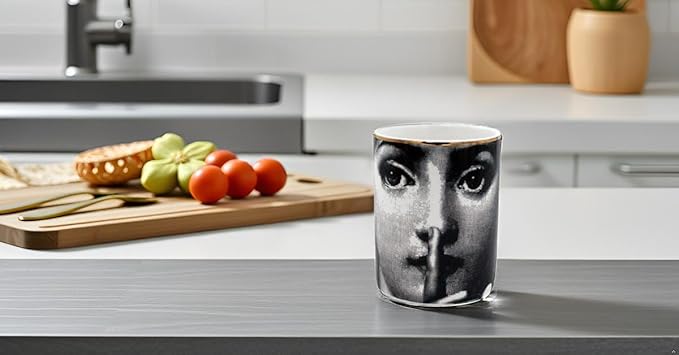 Big Eye Starry Sky Aromatherapy Candle Jar With Lid Ceramic Makecup Cotton Swab Holder Home Deocrative Bottler, Home Fireplace Kitchen Dining Decor For Living Room Knick Knacks Candle Holders (F7)