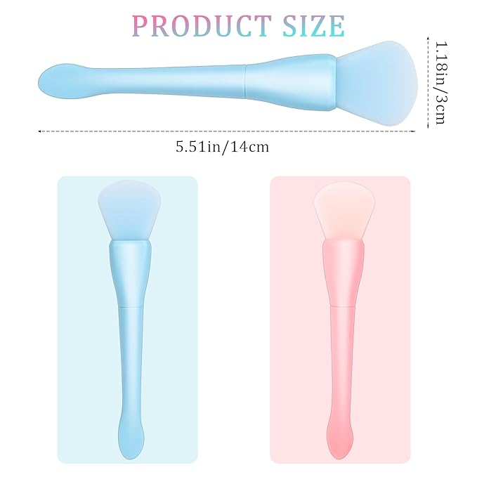 Silicone Face Mask Applicator, 2 Pcs Soft Skin Care Brush Double Head Moisturizers and Facial Mud Mask Applicator Face Cream Spoon Beauty Makeup Scrubber Facial Skin Care Tools for Apply Lotion