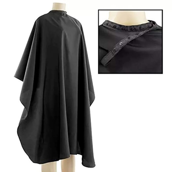 Black Waterproof Hair Salon Cape Professional Barber Cape with Metal Snap Closure Hair Cutting Cape (Black-10 Pack)