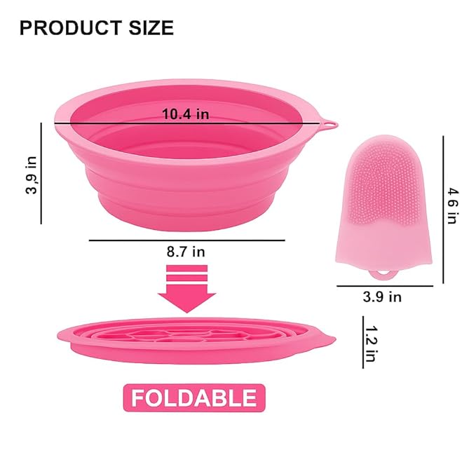 Ice Bowl for Face – Reusable Collapsible Cold Plunge Skincare Set, Face Ice Mold for Puffiness Relief, Skin Tightening, Redness & Glowing Skin Routine Bonus : Facial Scrubber