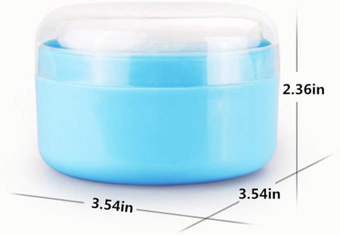 After-Bath Puff Box Empty Body Powder Container Dispenser Case with Sifter and Powder Puffs for Home and Travel Use