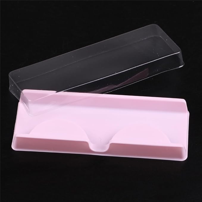 50 Pcs Plastic False Eyelash Storage Box Empty Lash Holder Container Eye Lash Packaging Case Eyelash Display Organizer Clear