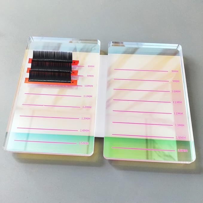 Grafting False Eyelash Acrylic Extension Pallet, Eyelash Extension Glue Tweezers Plate Pad Makeup Palette Individual Training Tools (Dazzling 4.72x2.95inch)