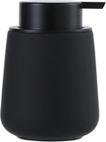 BosilunLife Black Soap Dispenser - Ceramic Dish Soap Dispenser for Bathroom 12ounce Refillable Liquid Hand Dispenser for Essential Oil, Lotion Dispenser with Pump (Rubber Paint)
