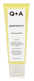Q+A Grapefruit Cleansing Balm (125ml), Natural Makeup Remover with Cocoa Butter and Squalane, Hydrating Face Cleanser, Skincare for All Skin Types, Cleanse and Moisturize Skin