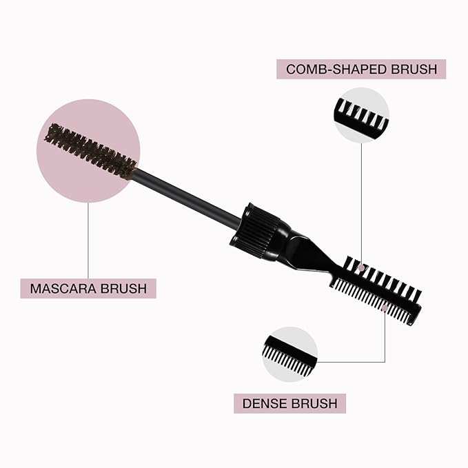Hair Mascara for Gray Hair, 3 In 1 Hair Color Concealer Stick with Precision Applicator, Temporary Hairline Filler, Multi-Purpose Mascara for Eyebrow and Beard（Dark Brown）