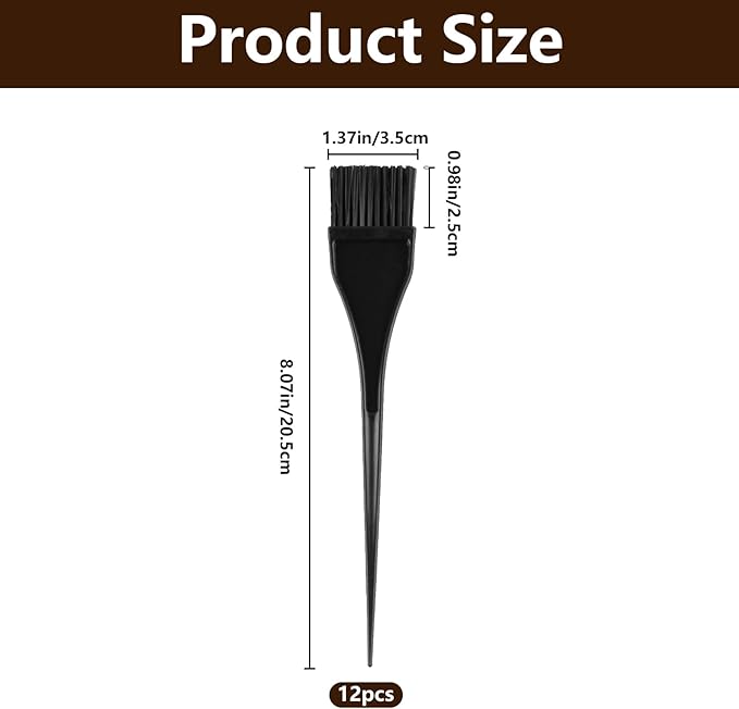 12 Pcs Hair Dye Brush Applicator Kit, Small Flat Head Hair Color Brushes for Women Men, Hair Coloring Brush SetHair Dye Applicator Brushes, Tint Dyeing Dying Tools Kits