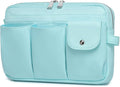 Storage Bag-arge Cosmetic Bag for Women Travel Makeup Bag Zip Up Bag Pure Cotton Canvas Can be Suspended (Mint Green)