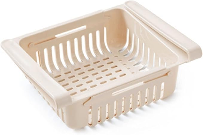 Cosmetic Jewelry Storage Box, 1PC Fridge Organizer Storage Box Refrigerator Drawer Plastic Storage Container Shelf Fruit Egg Food Storage Box Kitchen Gadgets Eggs(Kakhi)