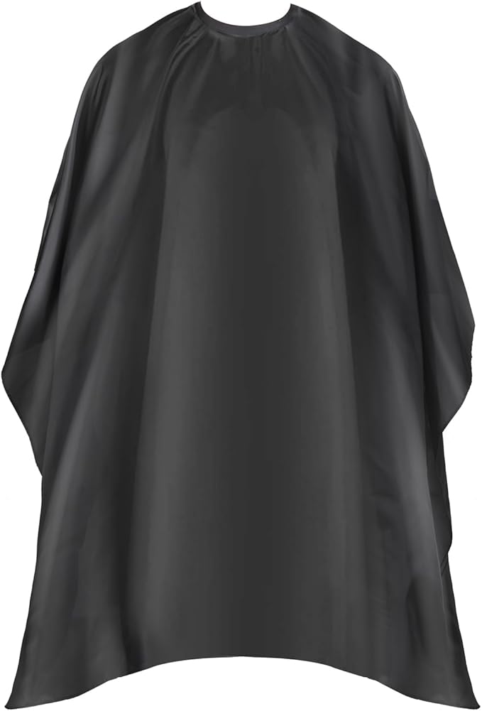 Professional Hair Cutting Cape with Adjustable Snap Closure, Salon Barber Cape,Waterproof Hairdressing Salon Cape - 57" x 51"(Black)