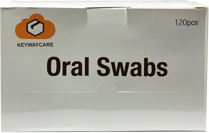 Oral Swabs Disposable 120 Pcs Sponge Mouth Swabsticks Violet Purple Orange