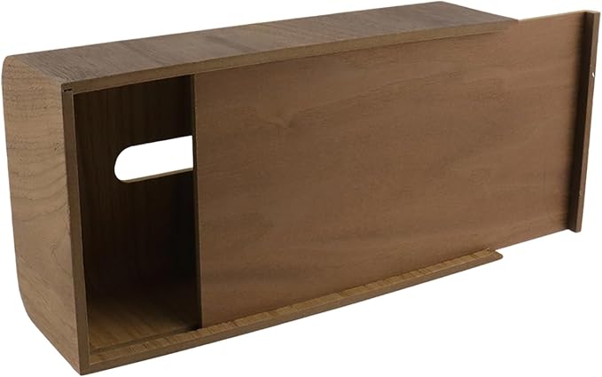 Geesatis Tissue Box Cover,Square Wood Tissue Box Holder, Rectangular Napkin Facial Tissues Holder for Bathroom Toilet Bedroom Living Room Table Desk Office Dresser, 1 Pcs Walnut Color 10.3"x5.5"x3.4"