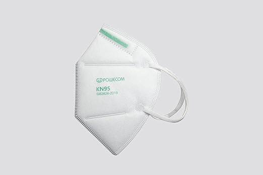 POWECOM KN95 Face Mask for Adults with Filtration > 95%, Comfortable Ear Loops and Lightweight Design, 10-Pack