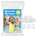 MAQIHAN 300 Pack Disposable Ear Covers Waterproof- Plastic Ear Shower Covers,Waterproof Plastic Ear Protection Ear Shower Caps for Hair Dye,Shower,Bathing,Salon,Spa,Hotel,Home
