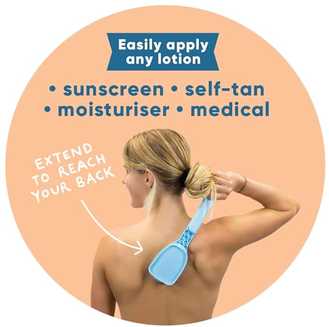 Bakslap Body Lotion Back Applicator for Self Use | Apply Cream and Lotion for Women, Men, Ideal for Elderly | Extendable Long Handle for Legs and Body - Peach