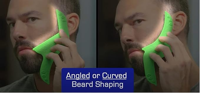 Quality Time Beard Shaping Tool Guide; Flexible Beard Guard, Do-it-Yourself, Innovative Design Template, Haircut Trimming Stencil - Beard Lineup Shaving Guide, Made in USA
