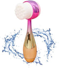 Manual Facial Cleansing Brush 2 in 1Double-Sided Facial Cleaning Brush with Soft Bristles (Electroplated Pink-Gold)