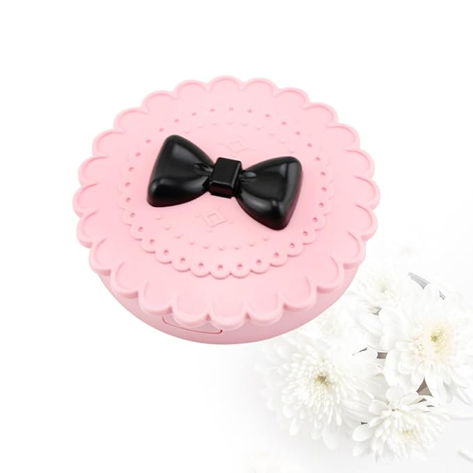 False Eyelash Storage Case with Mirror, Portable Bowknot Makeup Organizer Box for Women, Compact Cosmetic Organizer for Fake Eyelashes and Beauty Tools