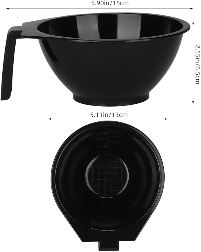 5pcs Hair Salon Dye Bowl Hair Dye Bowl Dying Mixing Tinting Mixing s with Handles DIY Makeup Making Black Plastic