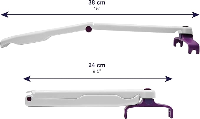 KMINA Lotion Applicator for Back Self Elderly, Foldable and Long, Includes Accessory Kit, Long Handled Sponge, Made in Europe