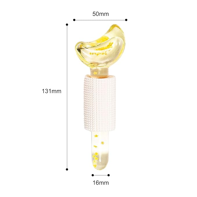 Ice Globes for Facials, Cooling Face Massage Roller with Crescent Glitter Design, Professional Beauty Tool for Salons Home Face Neck Under Eye Care