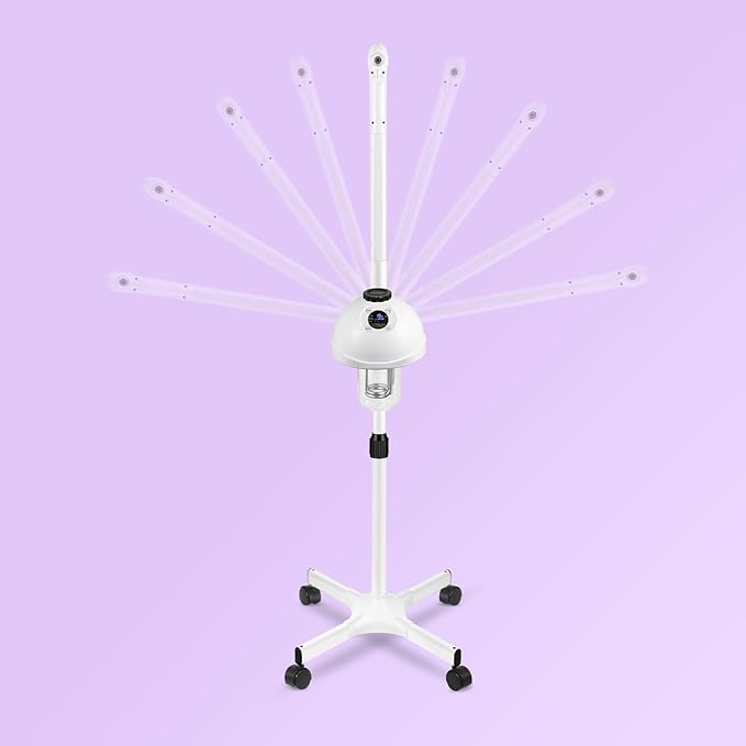 Professional Facial Steamer, Vaporizador Facial with Mist Adjustable & Timer, Ionic Steam Intensity Adjustable & Movable Arm, Preheating Esthetician Steamer, Home Beauty Salon SPA
