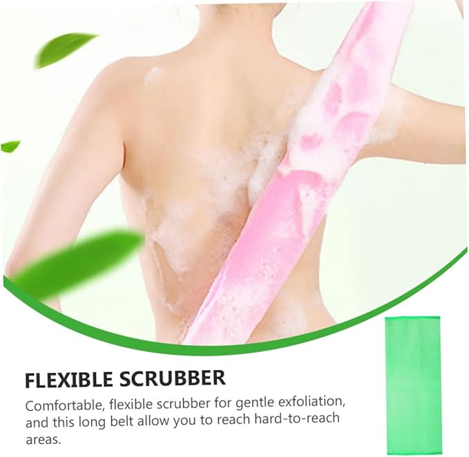 4pcs Back Scrubber Strap Gentle Exfoliating Bathing Washer for Men Women Comfortable Flexible Design for for All Ages Colors