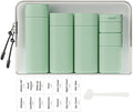 5 Pack Brief and Fashion Travel Bottles TSA Approved, BPA Free Travel Size Travel Containers Refillable Squeeze Bottles for Cosmetic Shampoo Cream Conditioner Lotion Soap… (Nordic green)