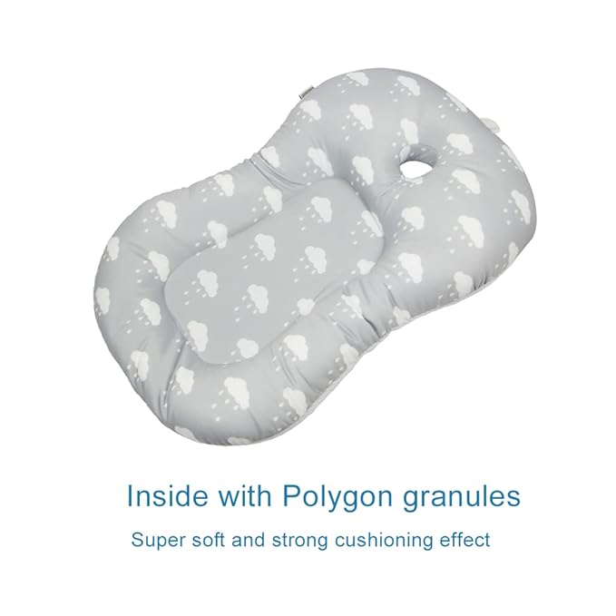 KAKIBLIN Baby Bath Mat, Baby Bath Cushion Soft Anti-Slip Pad 0-6 Month Toddler Pillow (Cloud)