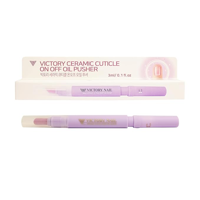 1PCS Ceramic Cuticle On/Off Oil Pusher Cuticle Pusher (Light purple)