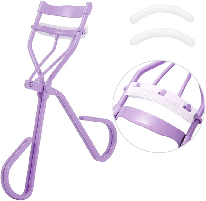 Uranian Eyelash Curlers with Built-in Comb Lash Curler with Comb Eyelash Curler with 2 Silicone Refill Pads Beauty Lash Curler Makeup Tool for Women and Girls
