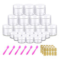 4OZ Slime Containers with Lids + 20 Gram Round Samples Jars (Set of 24)- Empty Small Plastic Containers with Lids for Lip Scrub, Body Butters, Cream, Slime, Craft Storage
