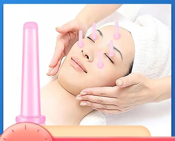 BWESOO 4Pcs Massage Cupping Set Silicone Mini Facial Cups Face Massager Helper Skin Care Neck Back Eyes Massaging Cup Safe to Use, Don't Worry About Burns Health Care Products (Purple)