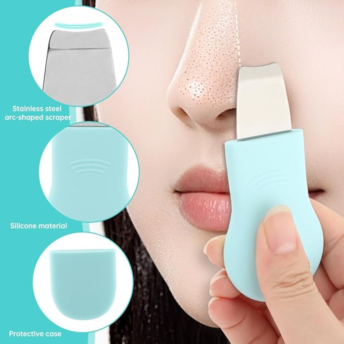 Blackhead Remover Tool Set with Pore Cleaning Brush, Nose Scrubber Black Head Remover for Face Nose, Face Scrubber Skin Care Scraper for Men Women Deep Cleansing