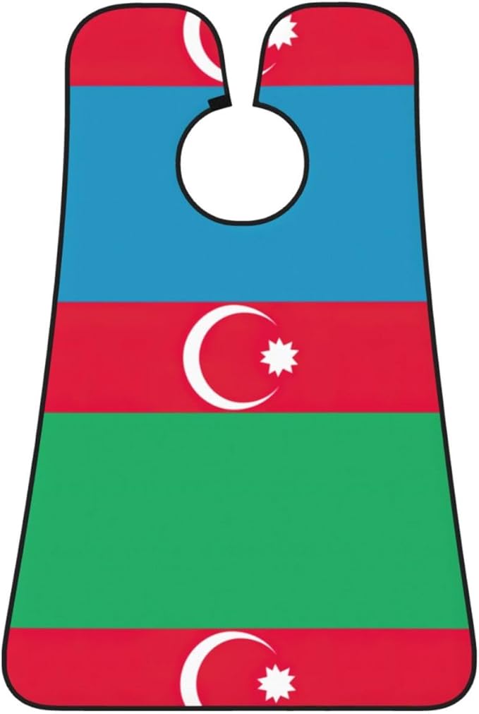 Flag Of Azerbaijan Print Beard Bib Apron For Men, Beard Hair Catcher For Men Shaving Trimming,Beard Cape Cloth