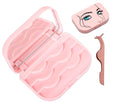 False Eyelash Case Lash Case Organizer Lash Container Box Empty Cosmetic Case Magnetic Eyelashes Storage Box with Mirror , Eyelashes Packaging Travel Storage Box Eyelash Bag(Light Pink)