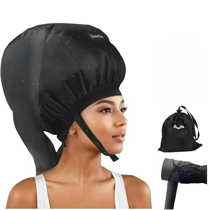 Hooded Hair Dryer， Ideal Hair Diffuser for Curly Hair， Your Ultimate Solution - Spacious Capacity Blow Dryer Cap for Rapid Styling of Curls（Size Medium）