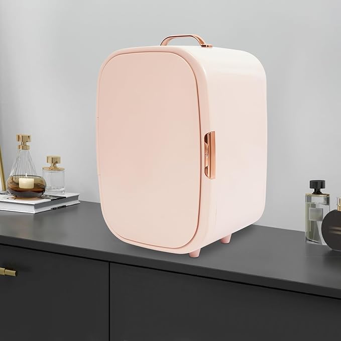 12L Skincare Fridge with Cooling & Heating, Ultra Quiet (<20dB) Cosmetic Refrigerator for Bedroom, Pink Mini Fridge for Skincare Products, Portable Makeup Fridge with Car/Home Use