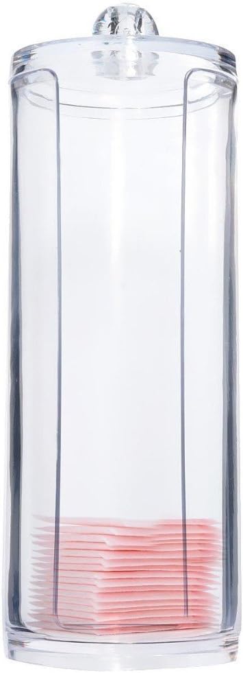 Kamay's Transparent Cotton Ball Pad Swabs Make Up Pads Dispenser Holder Organizer Container with lid Multifunction Acrylic Cosmetic Makeup Organizer (B)