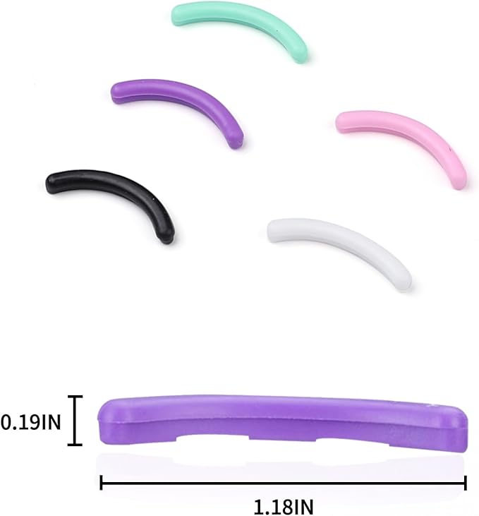 48 PCS Eyelash Curler Refill Pads Compatible with Shiseido Eye Lash and Cosmetic Accessory, Silicone Soft Rubber Curler for Universal Eyelash Curler, Colorful
