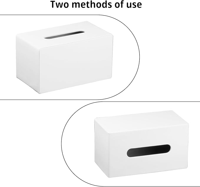 PU Leather Tissue Box Cover Rectangle with Detachable Storage Tray,Fits 230-Count Box Tall Rectangular,Modern Decorative Tissue Box Holder/Organizer for Bathroom,Bedroom Dresser,Night Stand