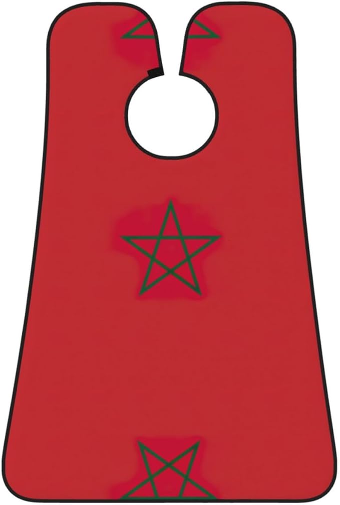 Flag Of Morocco Print Beard Bib Apron For Men, Beard Hair Catcher For Men Shaving Trimming,Beard Cape Cloth