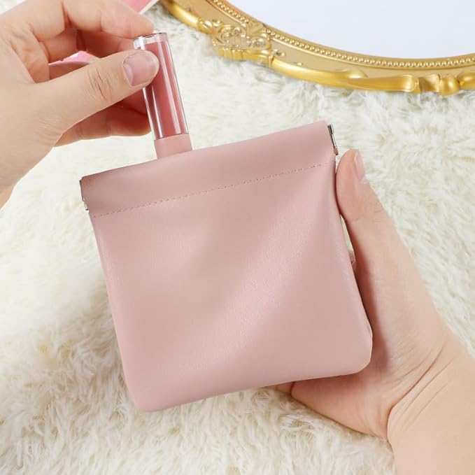 Mini Travel Makeup Bag,Portable Popper Organizer, Cute Storage Bag, Ladies Lipstick Pouch, Large Capacity Wallet, Jewelry Small Objects Storage Organizer