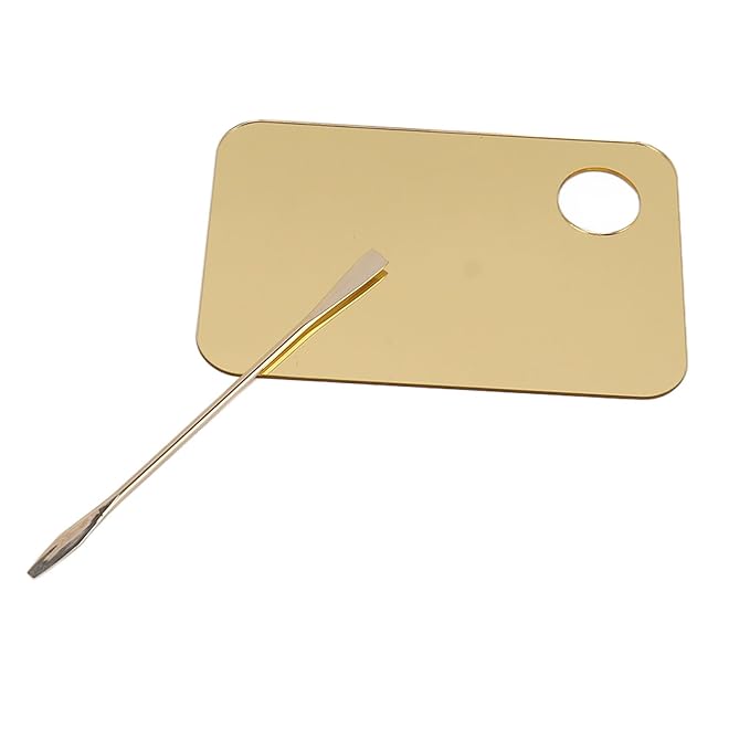 Gold Makeup Mixing Palette Acrylic Palette with Spatula for Mixing Makeup Cream Nail Art