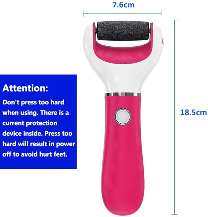 BOMPOW Foot Scrubber Electric Callus Remover Rechargeable Foot File Hard Skin Remover Pedicure Tools Electronic Callus kit for Cracked Heels and Dead Skin with 2 Roller Heads