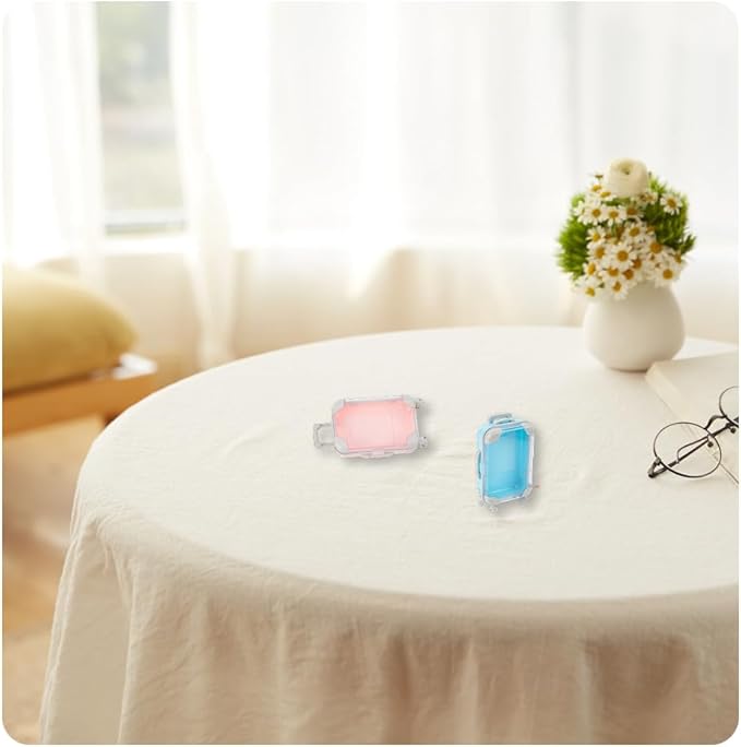 4Pcs 2 Colours Mini Suitcase Party Favor Gift Box Plastic Mini Luggage Empty False Lash Packaging Candy Case Storage Organizer ABS Travel Tool for Eyelashes Makeup Travel Accessories Women